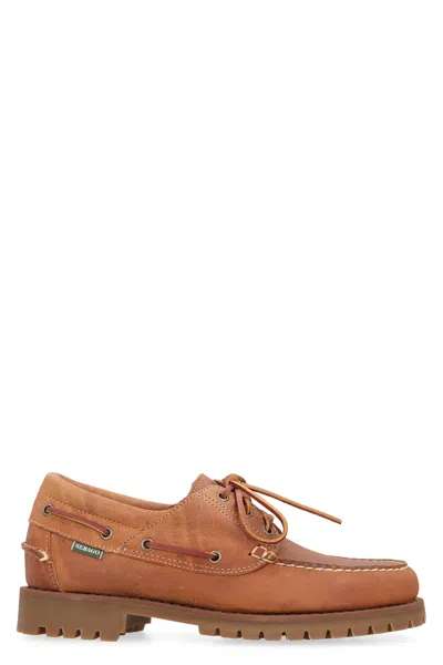 Sebago Acadia Crazy Horse Suede Lace-up Shoes With Tank-style Rubber Sole In Multi