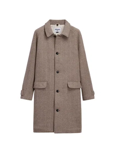 Sebago Bingham Herringbone-weave Coat In Neutral