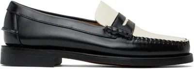 Sebago Black & White Classic Dan Loafers In Black White