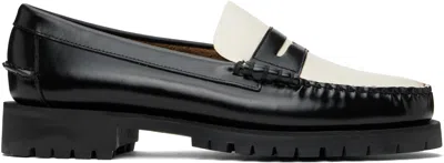 Sebago Black & White Dan Lug Loafers In Black White