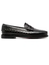 Sebago Moccasin With Hand-sewn Vamp And Rock-inspired Accents In Black