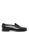 Sebago Black Pull-on Loafers In Leather Man In Black