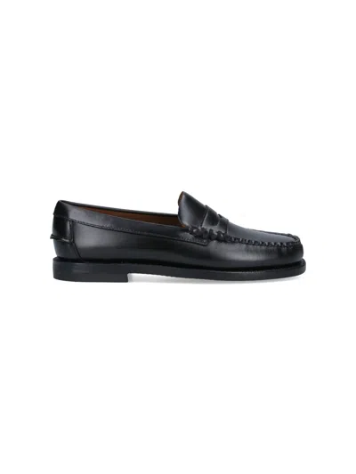 Sebago Black Dan Smooth Leather Loafers