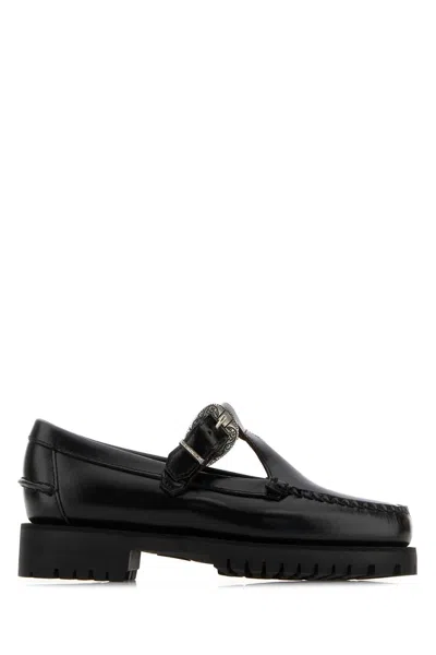 Sebago Black Leather Aurora Loafers In Multi