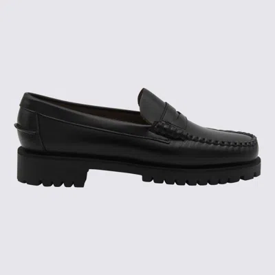Sebago Black Slip-on Loafers With Lug Sole In Leather Woman
