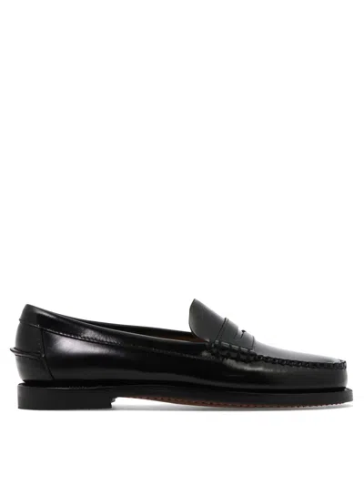 Sebago Black Leather Loafers In Multi