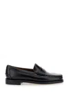 Sebago Black Pull-on Loafers In Leather Man In Black