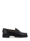 Sebago Black Slip-on Loafers With Lug Sole In Leather Woman In Black