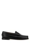 Sebago Black Pull-on Loafers In Leather Woman In Black