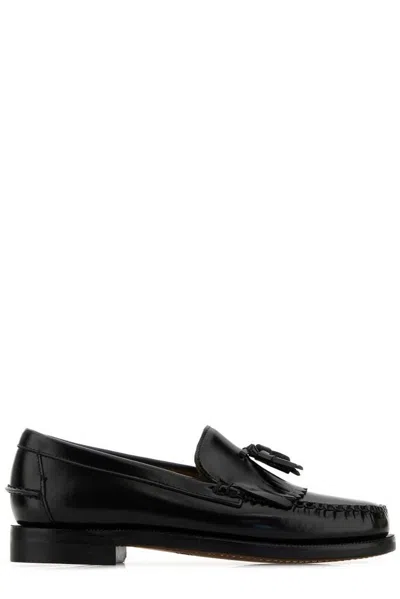Sebago Black Leather Paul Loafers