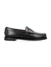 Sebago Black Leather Penny Loafers In Black