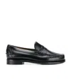 Sebago Round Toe Slip-on Moccasins With Cut-out Upper Design In Black