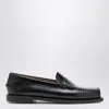 Sebago Black Pull-on Loafers In Leather Woman In Black
