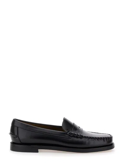 Sebago Dan Bordeaux Pull-on Loafers In Leather Woman In Black