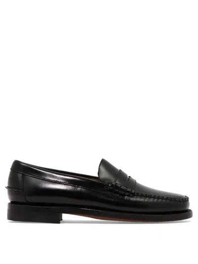 Sebago Black Pull-on Loafers In Leather Man