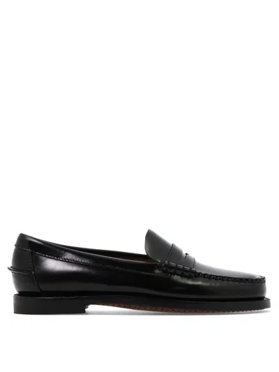 Sebago Black Pull-on Loafers In Leather Woman