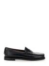 Sebago Black Slip-on Loafers With Lug Sole In Leather Woman In Black