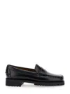 Sebago Black Slip-on Loafers With Lug Sole In Leather Woman In Black