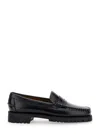 SEBAGO BLACK SLIP-ON LOAFERS WITH LUG SOLE IN LEATHER WOMAN