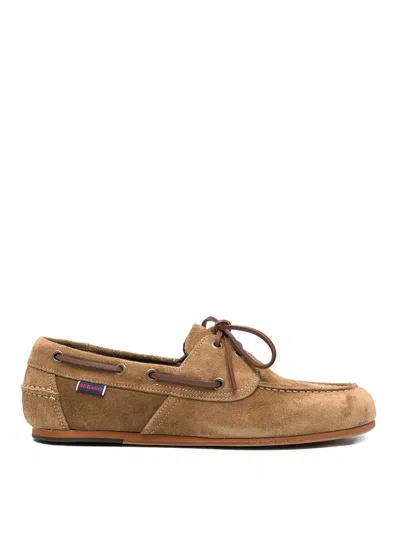 Sebago Boat Shoes In Suede Brown Taupe In Multi