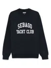 Sebago Navy Blue Crewneck Logo Sweatshirt In Blue