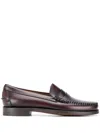 Sebago Bordeaux Calfskin Loafers With Penny Strap In Burgundy