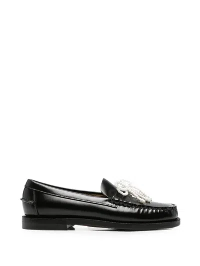 Sebago Bow-embellished Loafers In Black