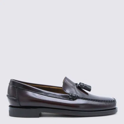 Sebago Brown Burgundy Leather Classic Will Loafers In Black