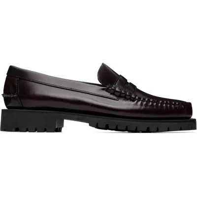 Sebago Dan Lug Leather Loafers Burgundy In Brown