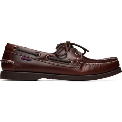 Sebago Brown Docksides Portland Waxed Boat Shoes