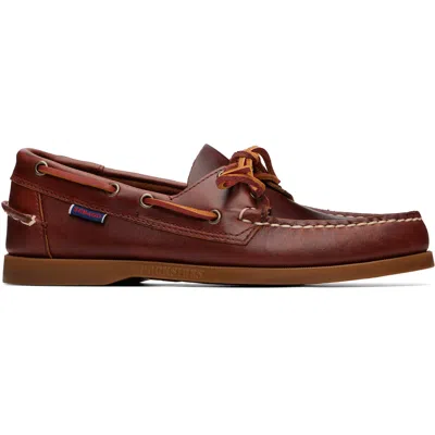 Sebago Brown Docksides Portland Waxed Boat Shoes In Multi