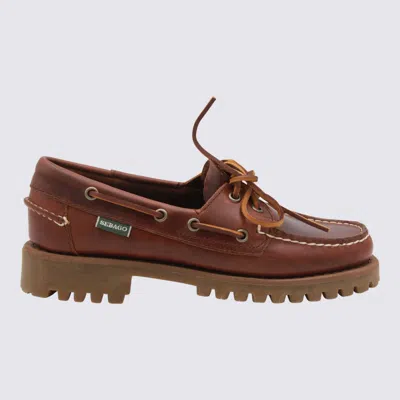 SEBAGO BROWN LEATHER RANGER WAXY LOAFERS