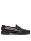 Sebago Brown Leather Moccasin Loafers In Black