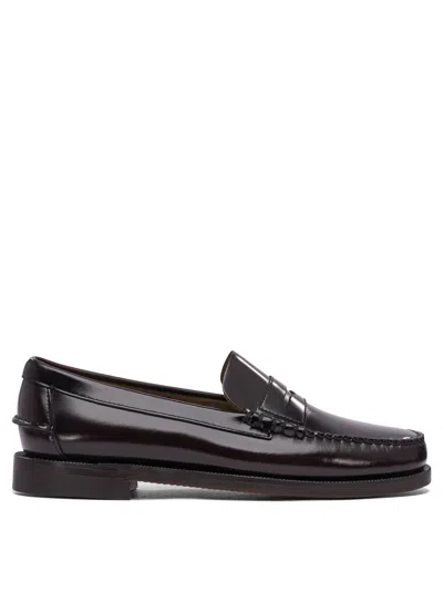Sebago Brown Rubber Loafers In Animal Print