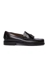 Sebago Burgundy Brown Men's Business Moccasin Loafers With Leather Sole In Brown Burgundy