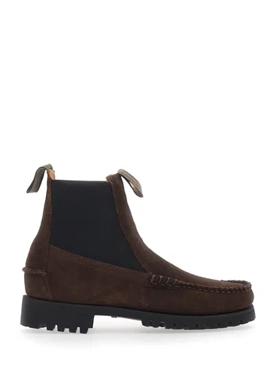 Sebago Calliope Suede Lug Ankle Boots For Women In Yellow