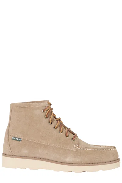 Sebago Camel Beige Tala Mid Navajo Suede Moccasin Boots In Neutral