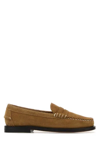 Sebago Camel Suede Dan Loafers In Brown