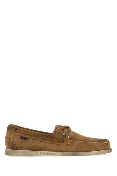 Sebago Camel Suede Portland Flesh Out Loafers In Brown