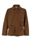 Sebago Patch-pocket Buttoned Leather Jacket In Brown