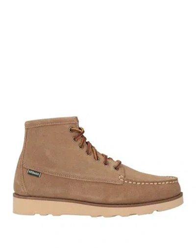 Sebago Campsides Man Ankle Boots Sand Size 8.5 Leather