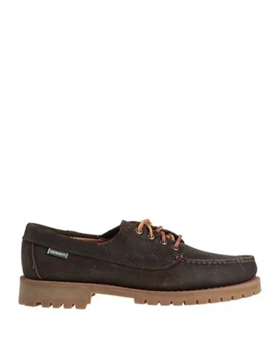 Sebago Campsides Man Lace-up Shoes Dark Brown Size 9 Leather