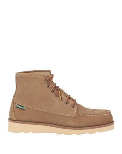 Sebago Campsides Woman Ankle Boots Sand Size 7.5 Leather In Brown