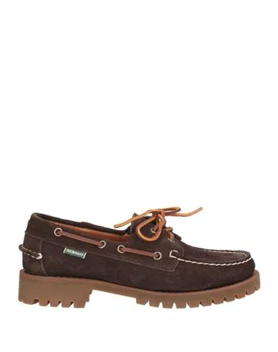 Sebago Campsides Woman Loafers Dark Brown Size 10 Leather