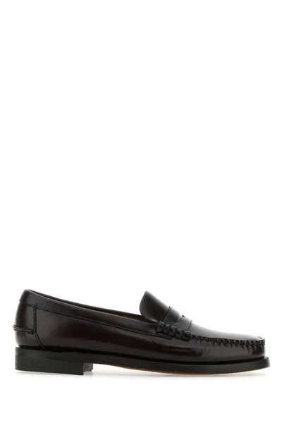 Sebago Chocolate Leather Classic Dan Loafers In Black