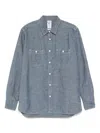 Sebago Classic Blue Cotton Shirt With Button-down Front