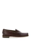 Sebago 'classic Dan' Brown Loafers With Raised Stitching And Low Heel In Leather Man In Brown
