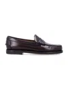 Sebago Rounded Toe Slip-on Moccasins With Smooth Leather Finish In Brown