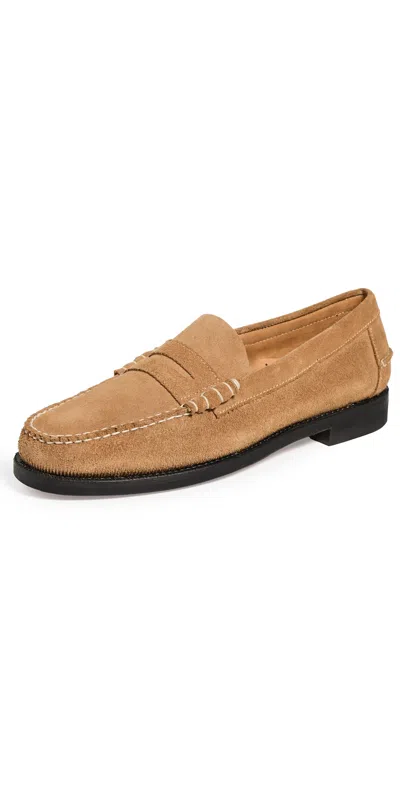 Sebago Dan Flesh Out Suede Loafers In Leather In Brown