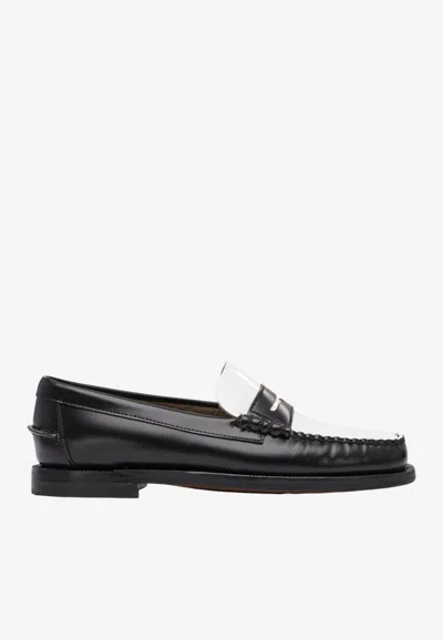 Sebago Classic Dan Grained Leather Loafers In Black